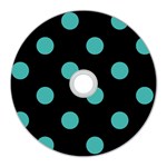 Polka Dots - Verdigris on Black CD Wall Clock