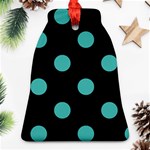 Polka Dots - Verdigris on Black Ornament (Bell)