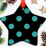 Polka Dots - Verdigris on Black Ornament (Star)