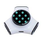 Polka Dots - Verdigris on Black Portable USB Hub (One Side)