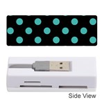 Polka Dots - Verdigris on Black Memory Card Reader (Stick)