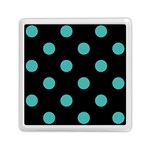 Polka Dots - Verdigris on Black Memory Card Reader with Storage (Square)