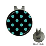Polka Dots - Verdigris on Black Golf Ball Marker Hat Clip