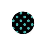 Polka Dots - Verdigris on Black Golf Ball Marker