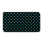 Polka Dots - Verdigris on Black Medium Bar Mat