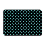 Polka Dots - Verdigris on Black Small Doormat