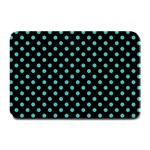 Polka Dots - Verdigris on Black Plate Mat