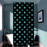 Polka Dots - Verdigris on Black Shower Curtain 36  x 72  (Stall)