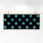 Polka Dots - Verdigris on Black Hand Towel