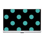 Polka Dots - Verdigris on Black Business Card Holder