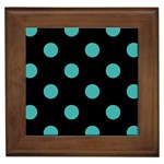 Polka Dots - Verdigris on Black Framed Tile