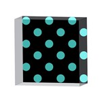 Polka Dots - Verdigris on Black 4 x 4  Acrylic Photo Block