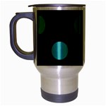 Polka Dots - Verdigris on Black Travel Mug (Silver Gray)
