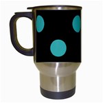 Polka Dots - Verdigris on Black Travel Mug (Black)