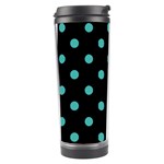 Polka Dots - Verdigris on Black Travel Tumbler