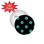 Polka Dots - Verdigris on Black 1.75  Button (100 pack)