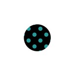 Polka Dots - Verdigris on Black 1  Mini Magnet