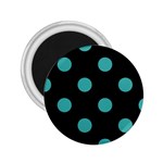 Polka Dots - Verdigris on Black 2.25  Magnet
