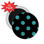 Polka Dots - Verdigris on Black 2.25  Magnet (10 pack)