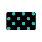 Polka Dots - Verdigris on Black Magnet (Name Card)