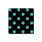 Polka Dots - Verdigris on Black Magnet (Square)
