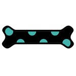 Polka Dots - Verdigris on Black Magnet (Dog Bone)
