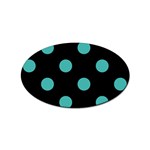 Polka Dots - Verdigris on Black Sticker Oval (100 pack)
