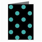 Polka Dots - Verdigris on Black Greeting Cards (Pkg of 8)