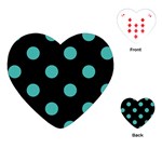Polka Dots - Verdigris on Black Playing Cards (Heart)