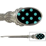 Polka Dots - Verdigris on Black Letter Opener