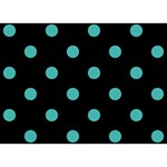 Polka Dots - Verdigris on Black Birthday Cake 3D Greeting Card (7x5)