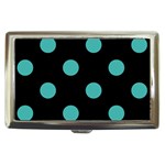 Polka Dots - Verdigris on Black Cigarette Money Case