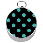 Polka Dots - Verdigris on Black Silver Compass