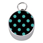 Polka Dots - Verdigris on Black Silver Compass (Mini)