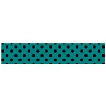Polka Dots - Black on Teal Flano Scarf (Small)