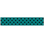 Polka Dots - Black on Teal Flano Scarf (Large)
