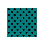 Polka Dots - Black on Teal Satin Bandana Scarf