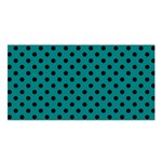 Polka Dots - Black on Teal Satin Shawl
