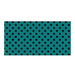 Polka Dots - Black on Teal Satin Wrap