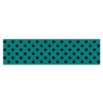 Polka Dots - Black on Teal Satin Scarf (Oblong)