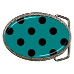 Polka Dots - Black on Teal Belt Buckle