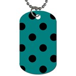 Polka Dots - Black on Teal Dog Tag (One Side)