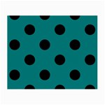Polka Dots - Black on Teal Small Glasses Cloth (2 Sides)
