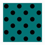 Polka Dots - Black on Teal Medium Glasses Cloth
