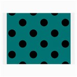 Polka Dots - Black on Teal Large Glasses Cloth