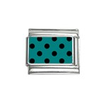 Polka Dots - Black on Teal Italian Charm (9mm)