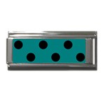 Polka Dots - Black on Teal Superlink Italian Charm (9mm)