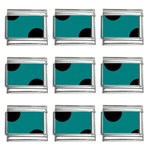 Polka Dots - Black on Teal 9mm Italian Charm (9 pack)