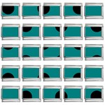 Polka Dots - Black on Teal 9mm Italian Charm (25 pack)