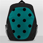 Polka Dots - Black on Teal Backpack Bag